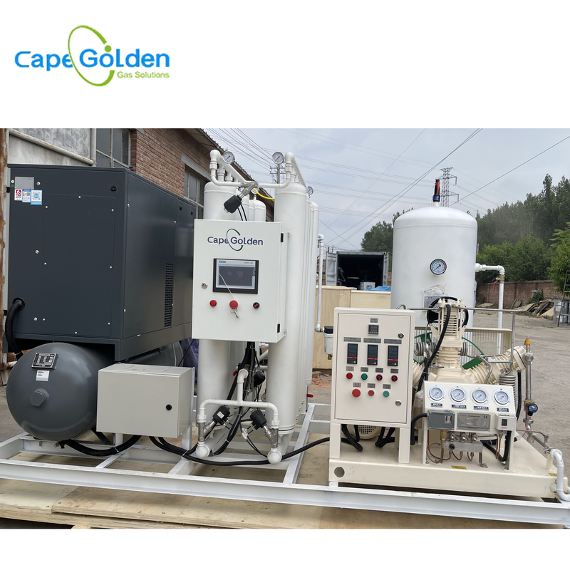 Instalación de producción oxígeno-gas de relleno del sistema del cilindro de oxígeno del 90~99% 200bar